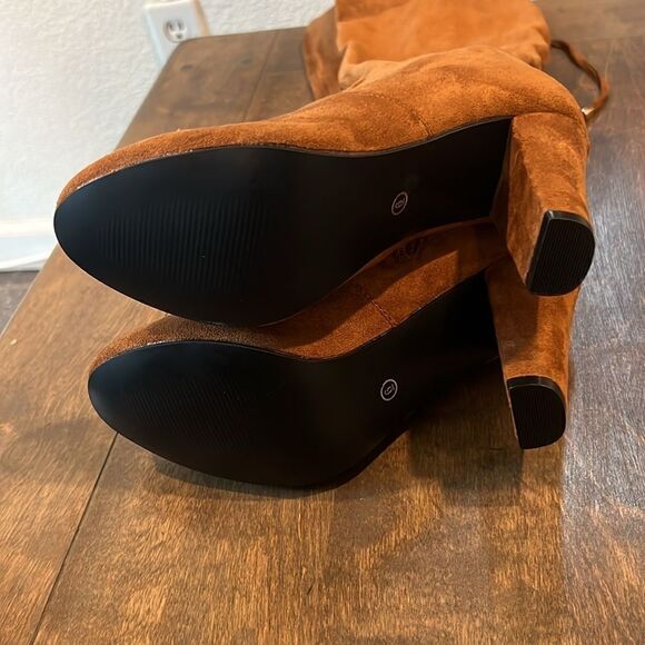 Vepose 994 Fashion Suede High Chunky Heel Over The Knee High Boots With Zipper - Picture 10 of 14